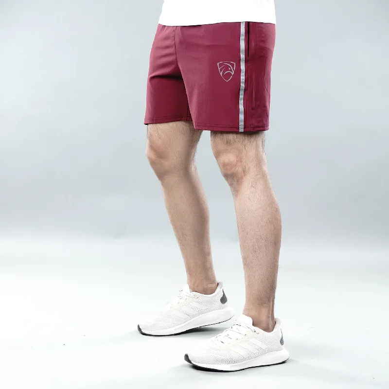 Tf-Maroon Training Shorts With Reflectors