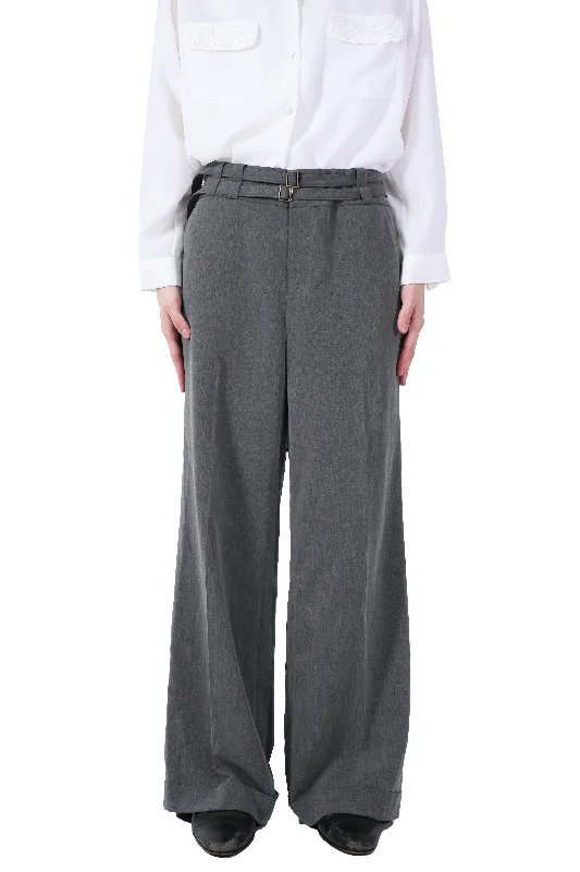 BELTED WIDE STRAIGHT TROUSERS