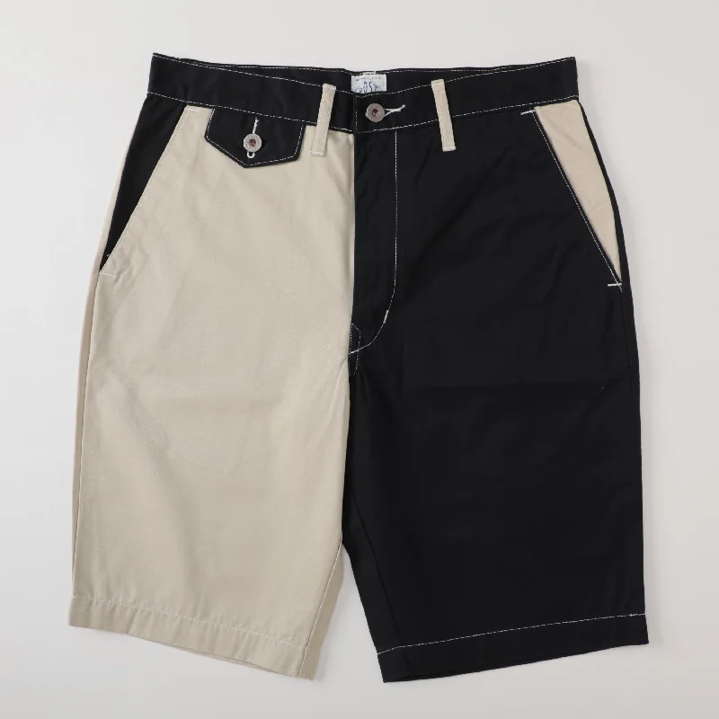 #1374S Menpolini Shorts : navy cotton twill combo pts-040 "Dead Stock"