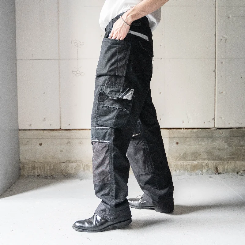 around 1990s Germany black color gimmick work cargo pants