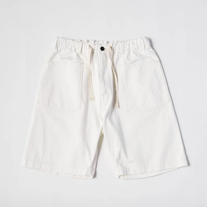 #3307S-HBDS E-Z ARMY-NAVY Shorts : herringbone denim stone