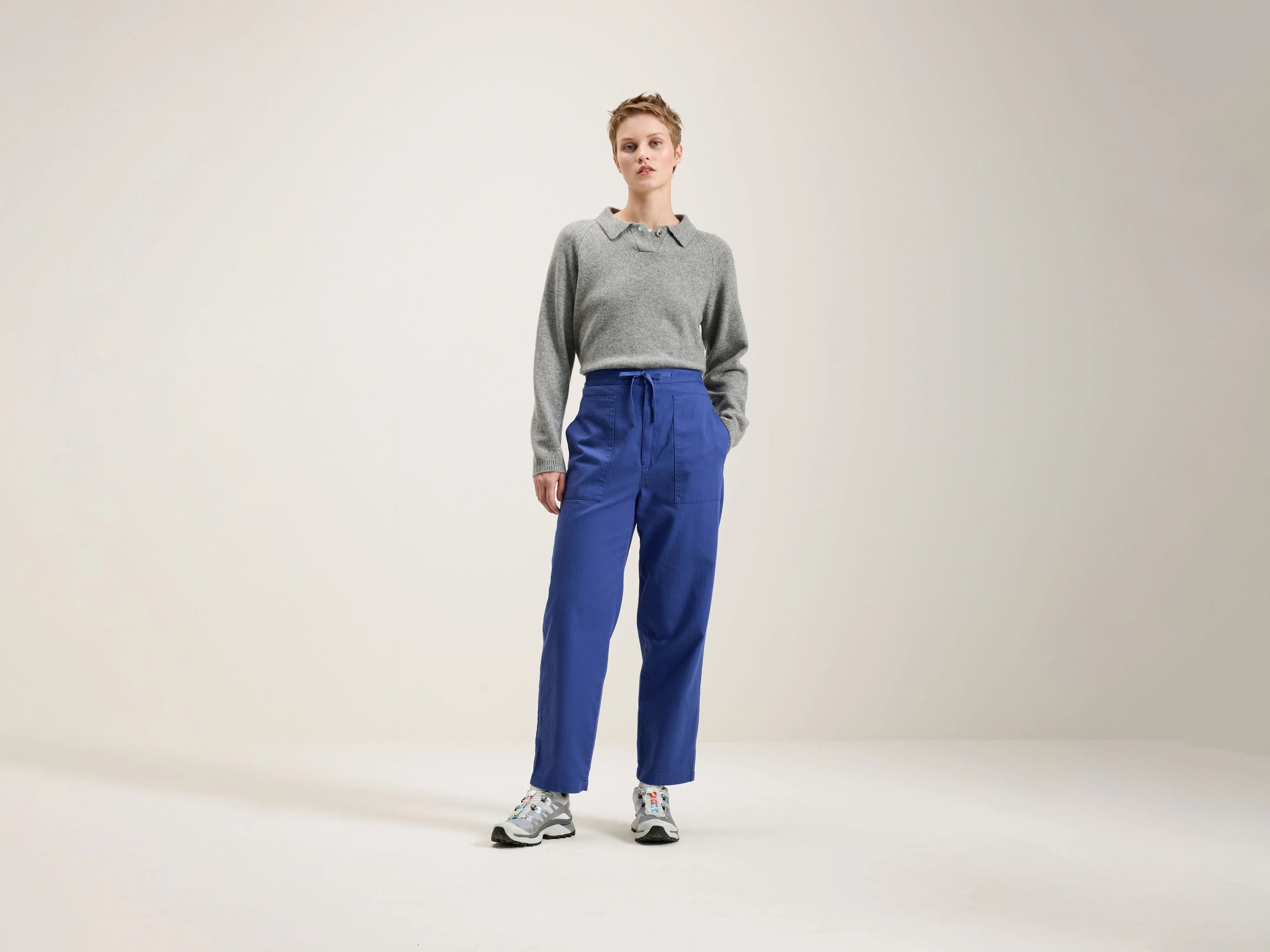 Herringbone Tapered Pants (242 / W / BLUE)