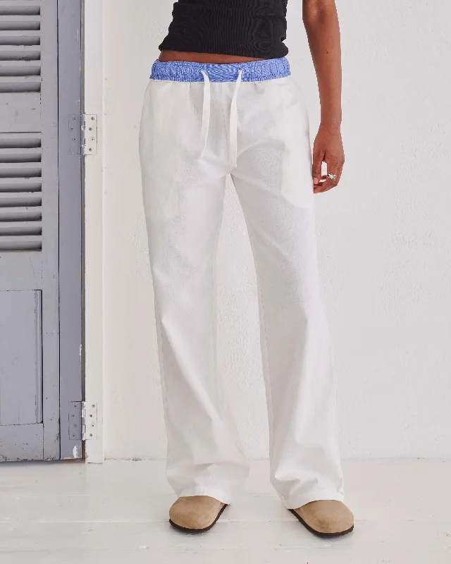 White & Blue Flipin' Linen Trouser