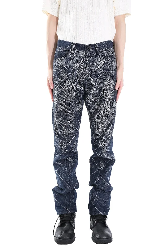 ISSEY MIYAKE A-POC DENIM STRAIGHT PANTS