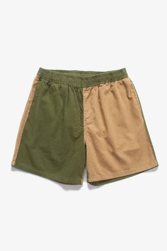 Blacksmith - Corduroy Easy Shorts - Olive/Tan