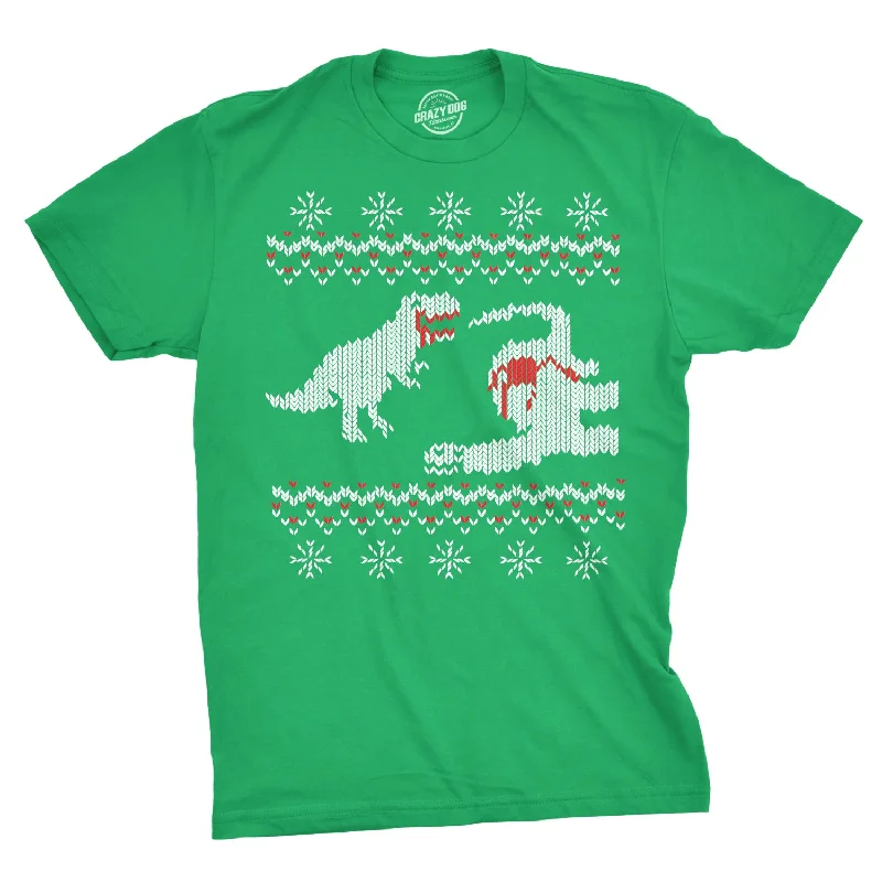 T-Rex Dinosaur Snack Ugly Christmas Sweater Men's T Shirt