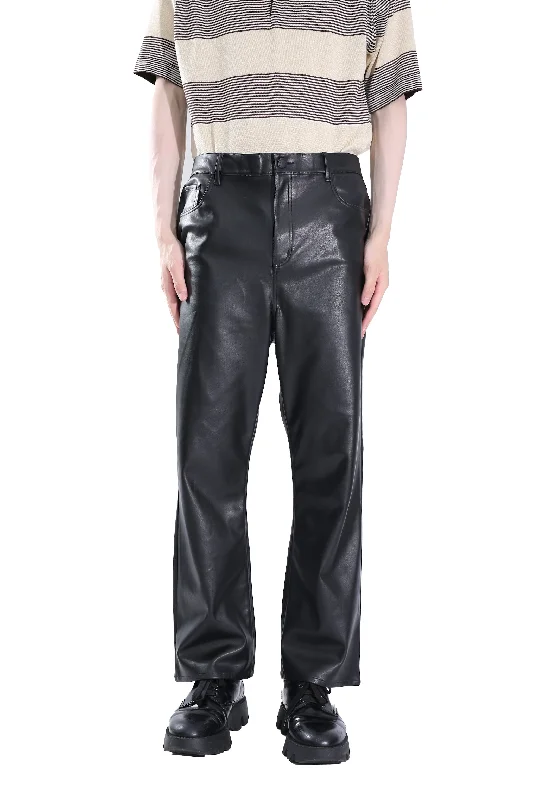 FAKE LEATHER FLARE TROUSERS