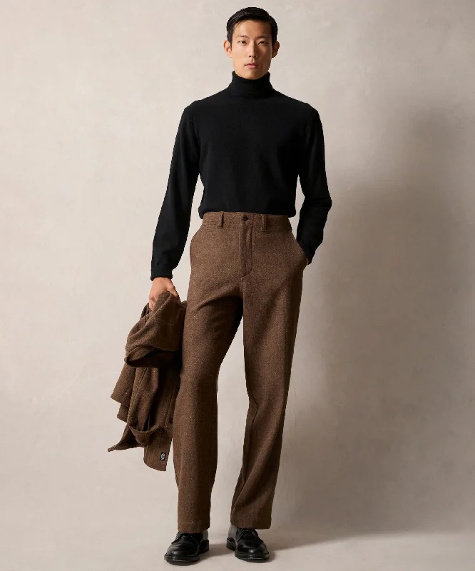 Relaxed Donegal Trouser in Dark Brown