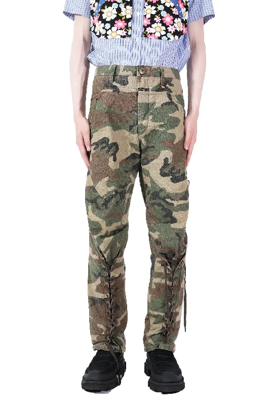 MARITHE FRACOIS GIRBAUDE LACE-UP CAMO PANTS