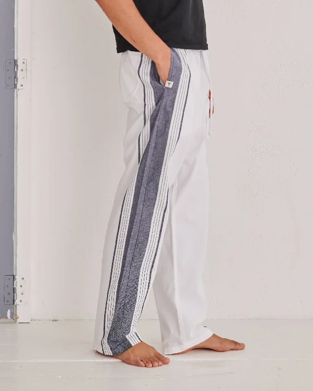 White & Navy Classic Lounge Pants