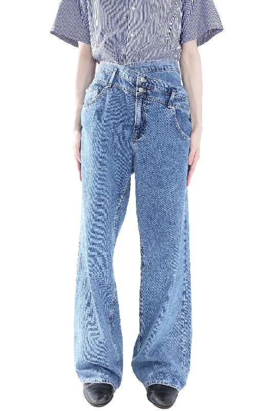 WAIST LAYERD WIDE DENIM PANTS