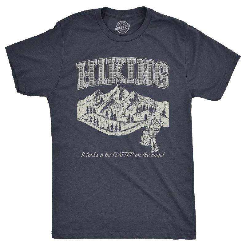 Hiking It Looks A Lot Flatter On The Map Men's T Shirt