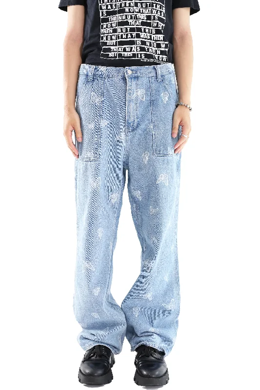 BUTTERFLY WIDE DENIM PANTS