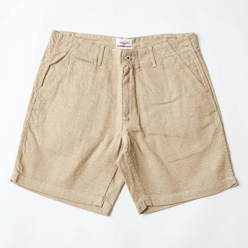 Post Overalls x Battenwear : New Maker Shorts Color Denim khaki