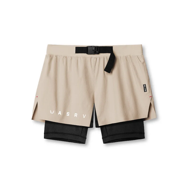 0786. Ripstop 3" Belt Pack Short   - Beige/Black