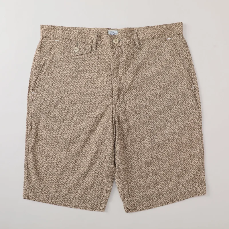 #1374S Menpolini Shorts : beige vintage calico pts-065 "Dead Stock"