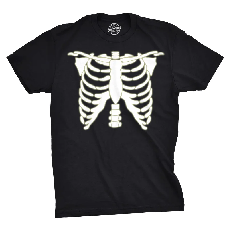 Glowing Skeleton Rib Cage Halloween Men's T Shirt