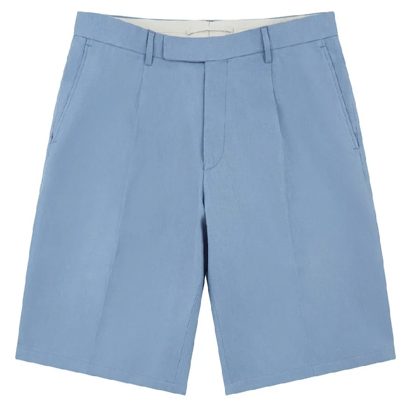 Tully Pale Blue Twill Linen Shorts