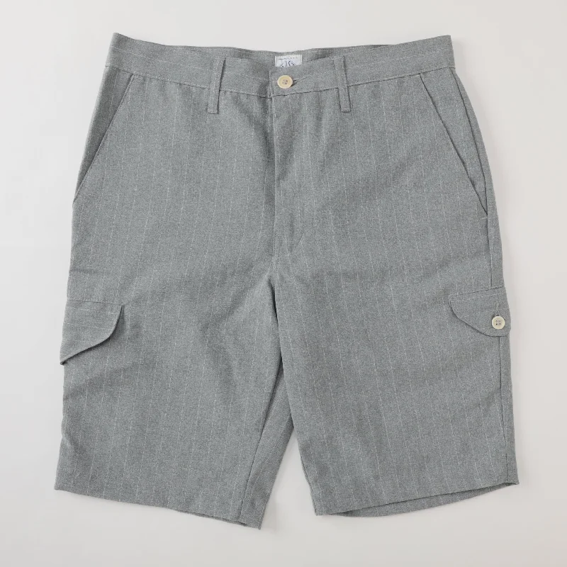 #2310S Cruzer Shorts : grey pin stripe polyester pts-042 "Dead Stock"