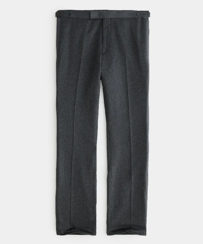 Cashmere Tuxedo Trouser in Grey