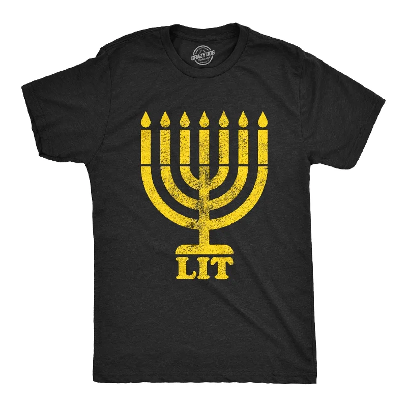 Lit Menorah Men's T Shirt