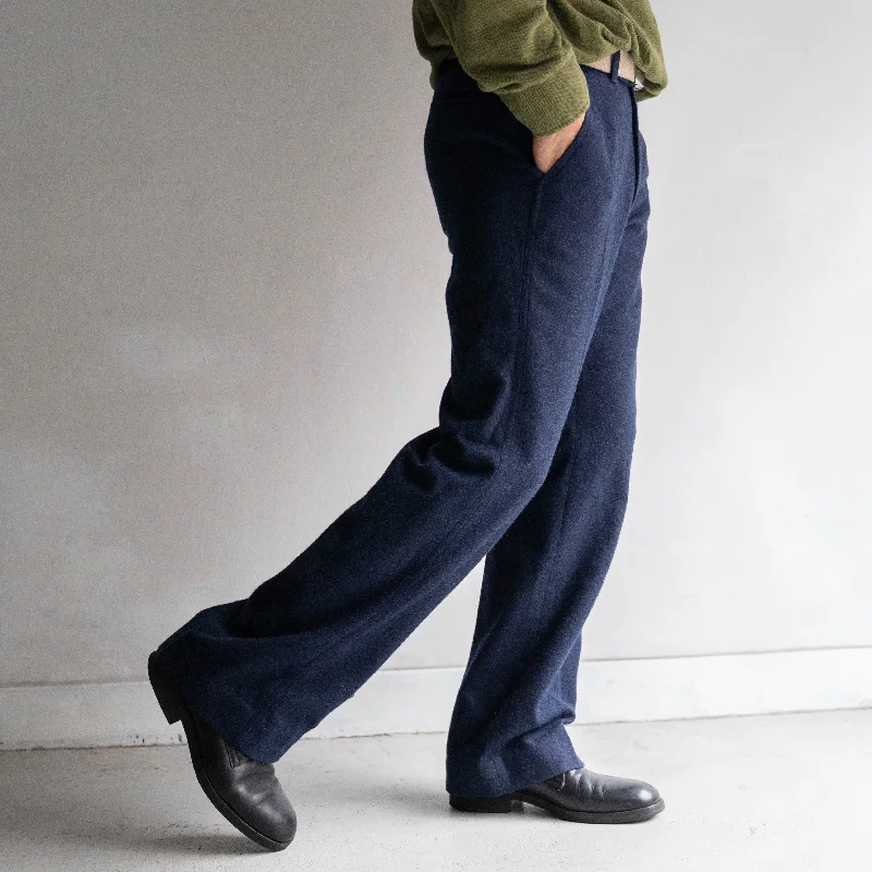 around 1980s japan vintage navy color wool slacks