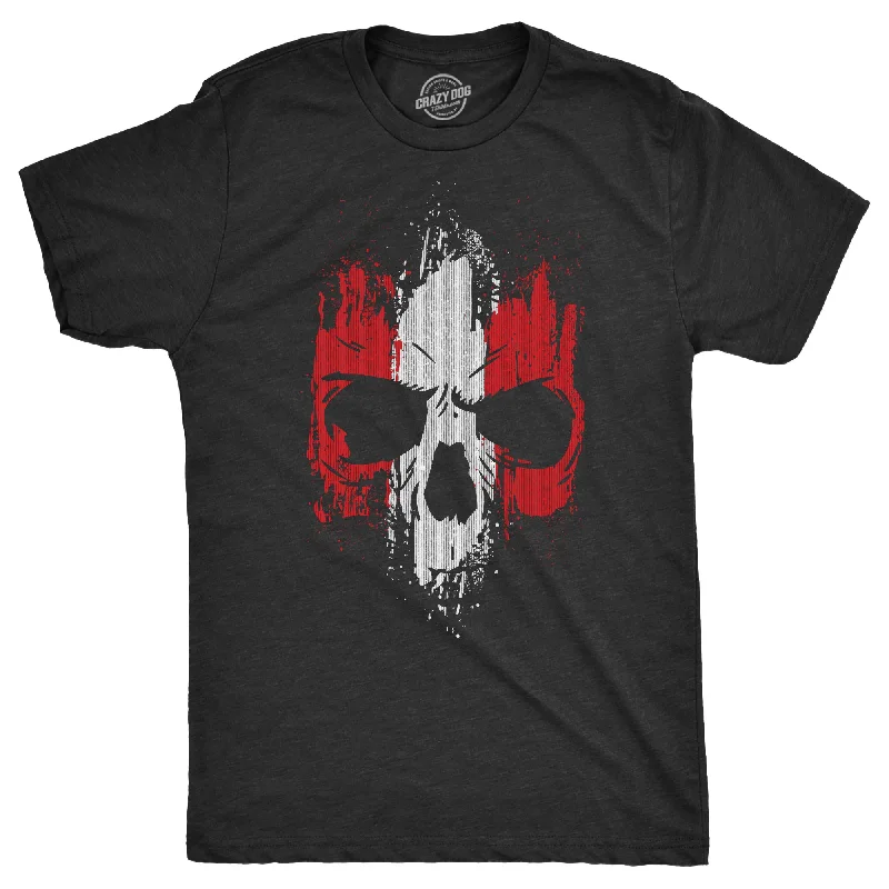 Grunge Striped Skull Men's T Shirt