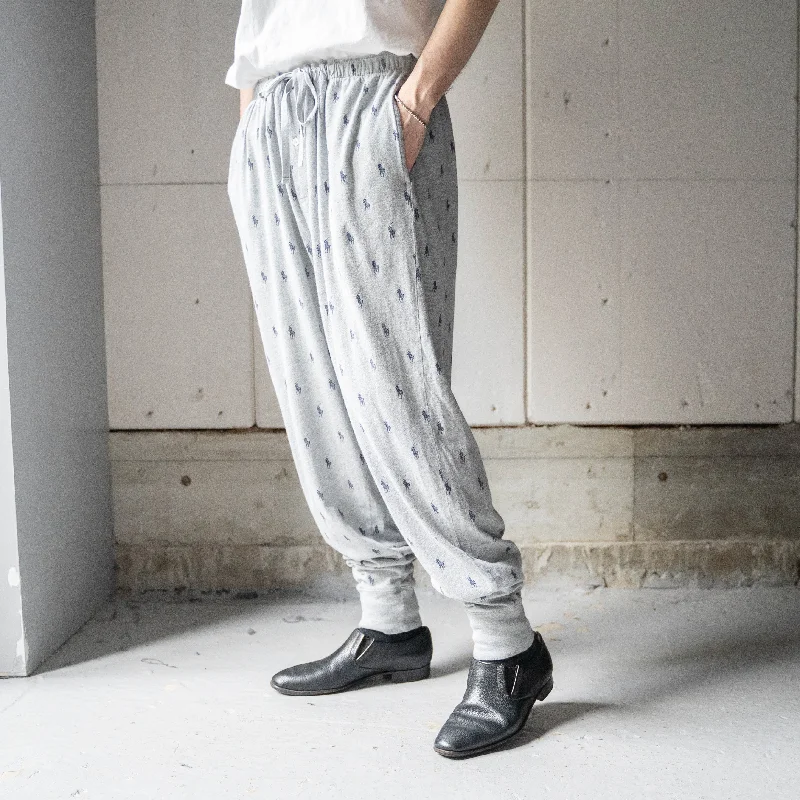 1990-00s gray color all-over-pattern pajama pants 'POLO Ralph Lauren'