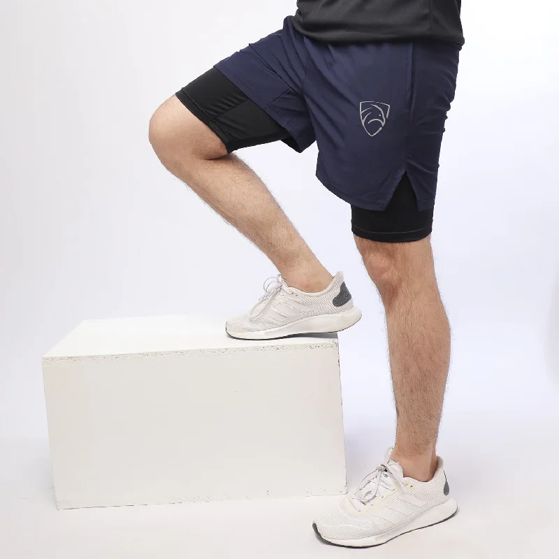 Navy/Black Micro Premium Compression Shorts