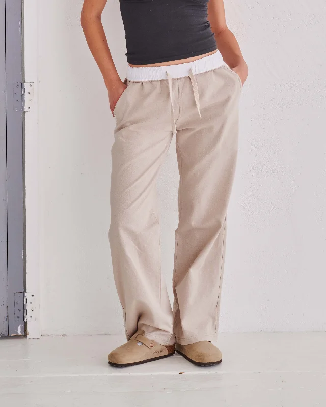 Sand & White Flipin' Linen Trouser