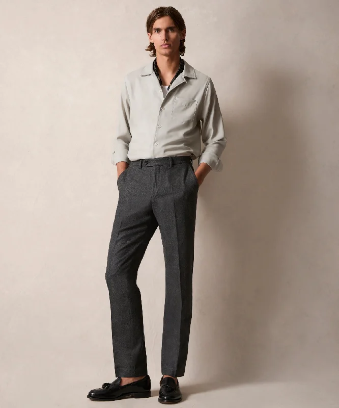 Italian Flannel Sutton Trouser in Charcoal