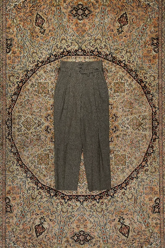 DOUBLE-BELTED TROUSERS (BROWN)