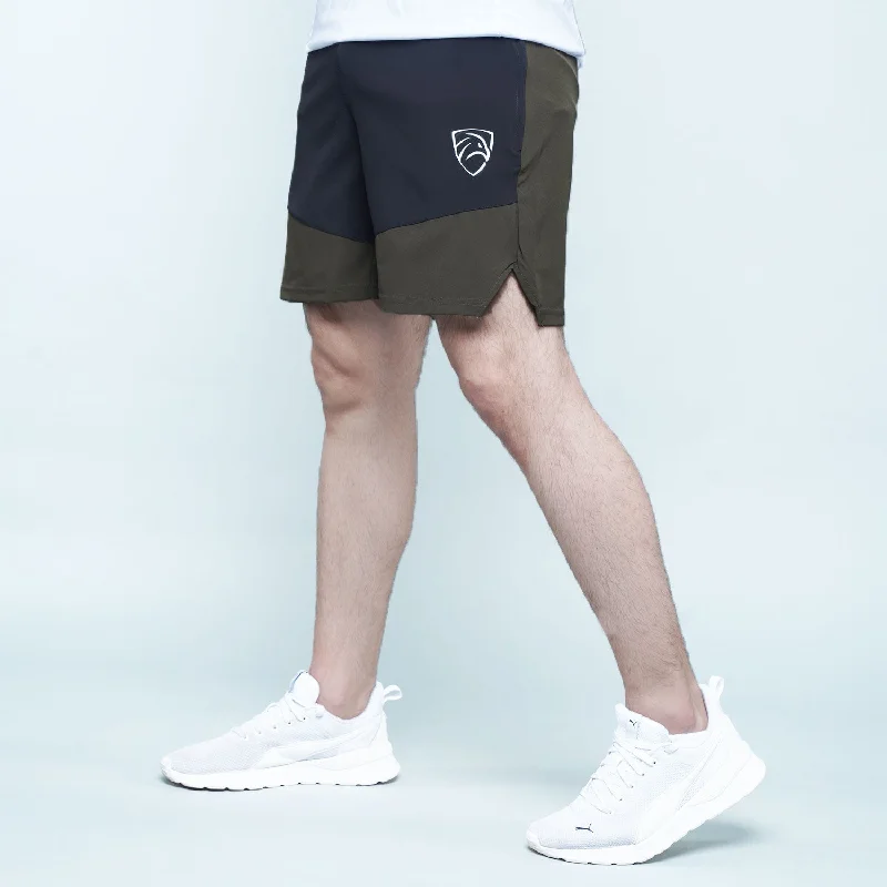 Tf-Olive/Black Contrast Running Shorts