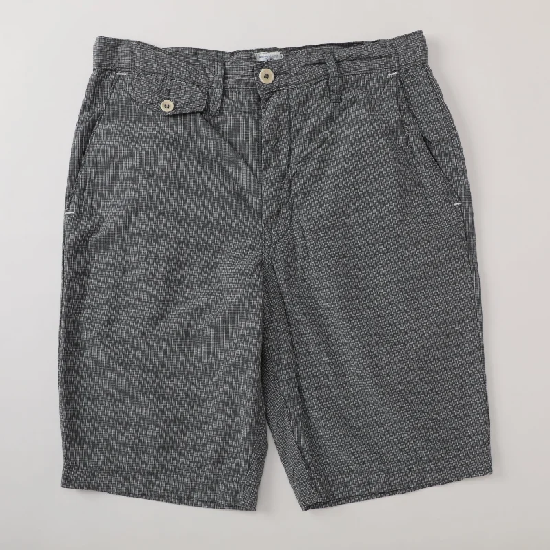 #1374S Menpolini Shorts : broad cloth grey plaid pts-061 "Dead Stock"