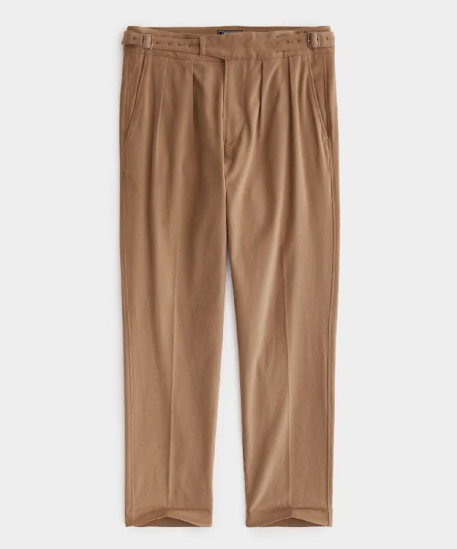 Italian Brushed Cotton Gurkha Trouser in Tan