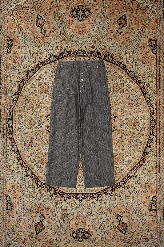 SUGARHILL HERRINGBONE WIDE TROUSERS (GRAY HERRINGBONE)