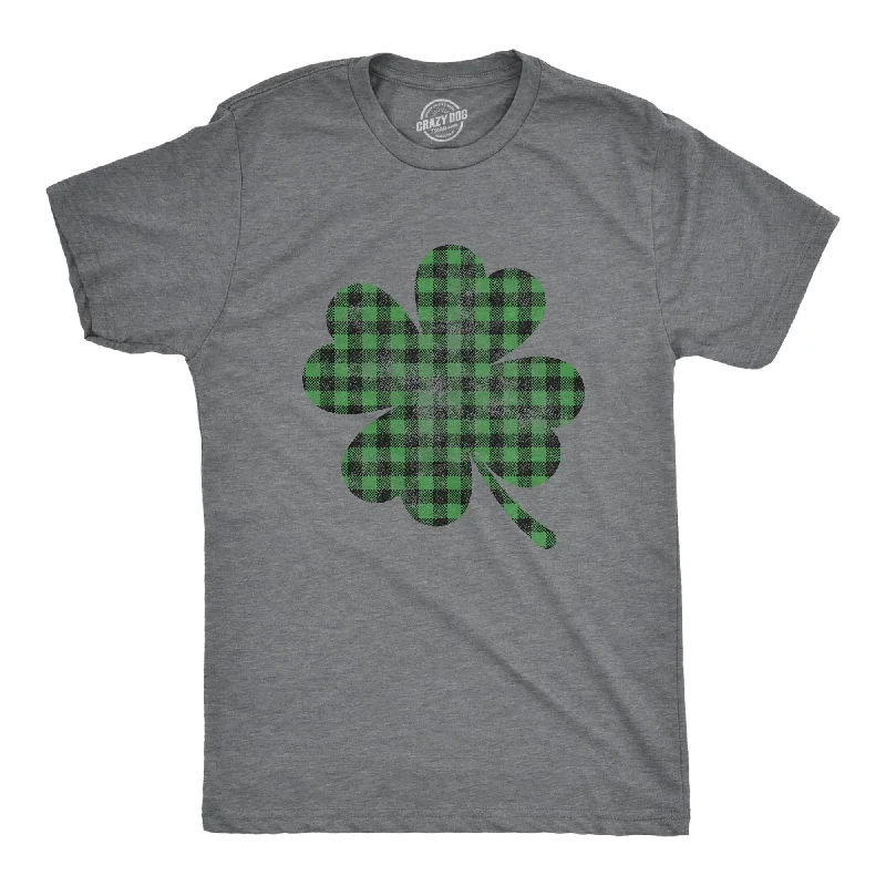 Buffalo Plaid Shamrock Men's T Shirt