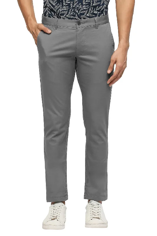 Tapered Fit Cotton Stretch Dobby Trousers