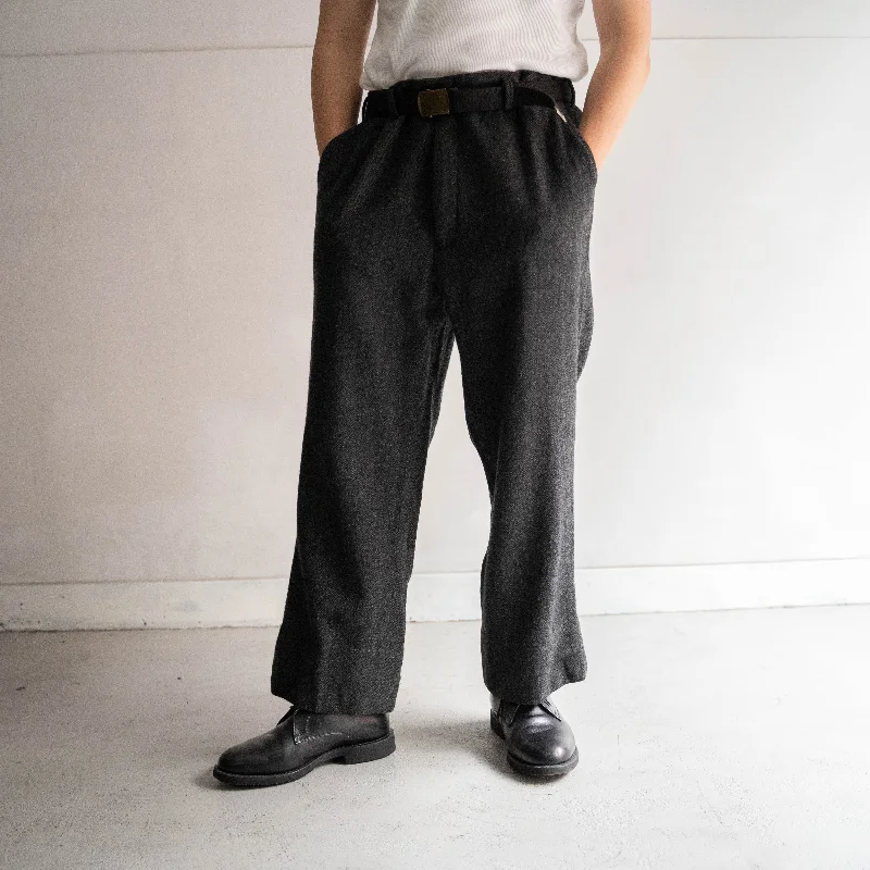 around 1980s japan vintage gray color herringbone slacks