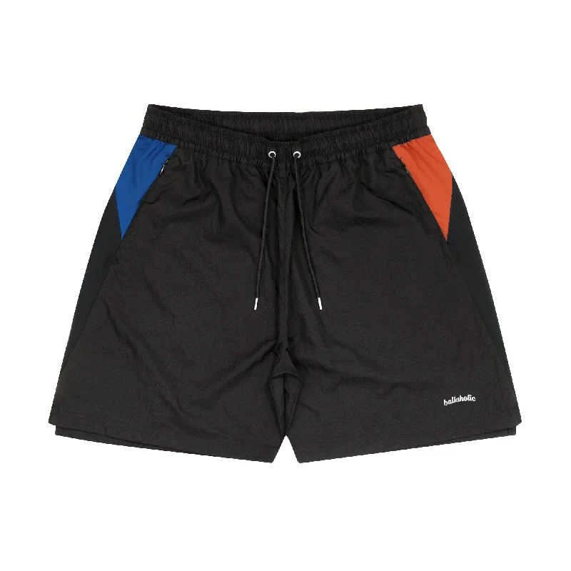 W Face Zip Shorts (black)