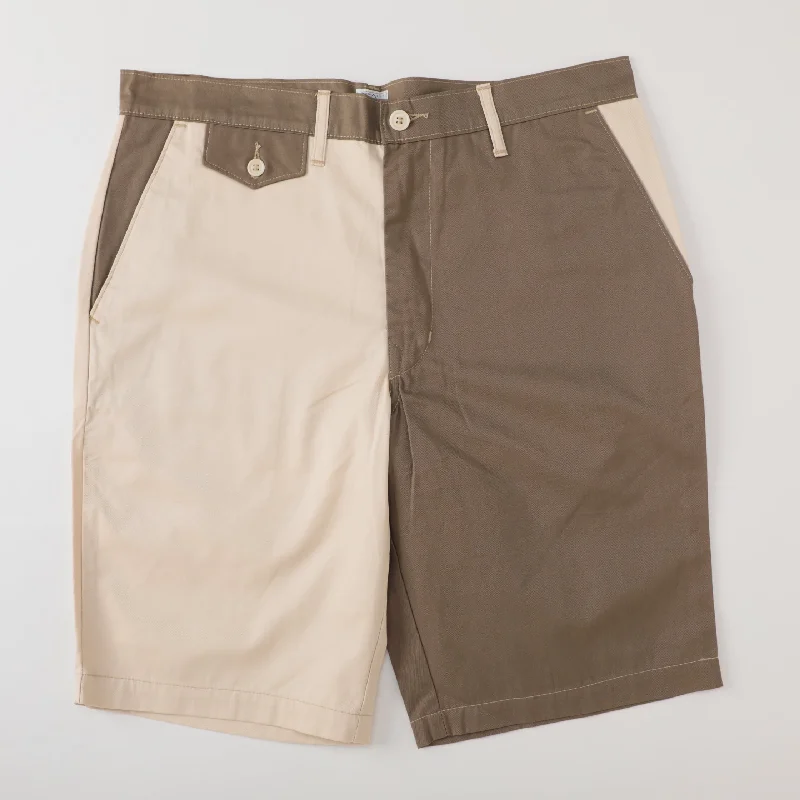 #1374S Menpolini Shorts : beige cotton twill combo pts-039 "Dead Stock"