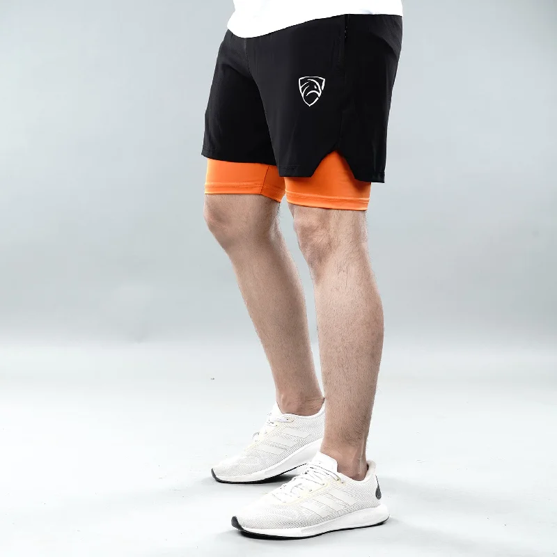 Tf-Black/Orange Micro Premium Compression Shorts