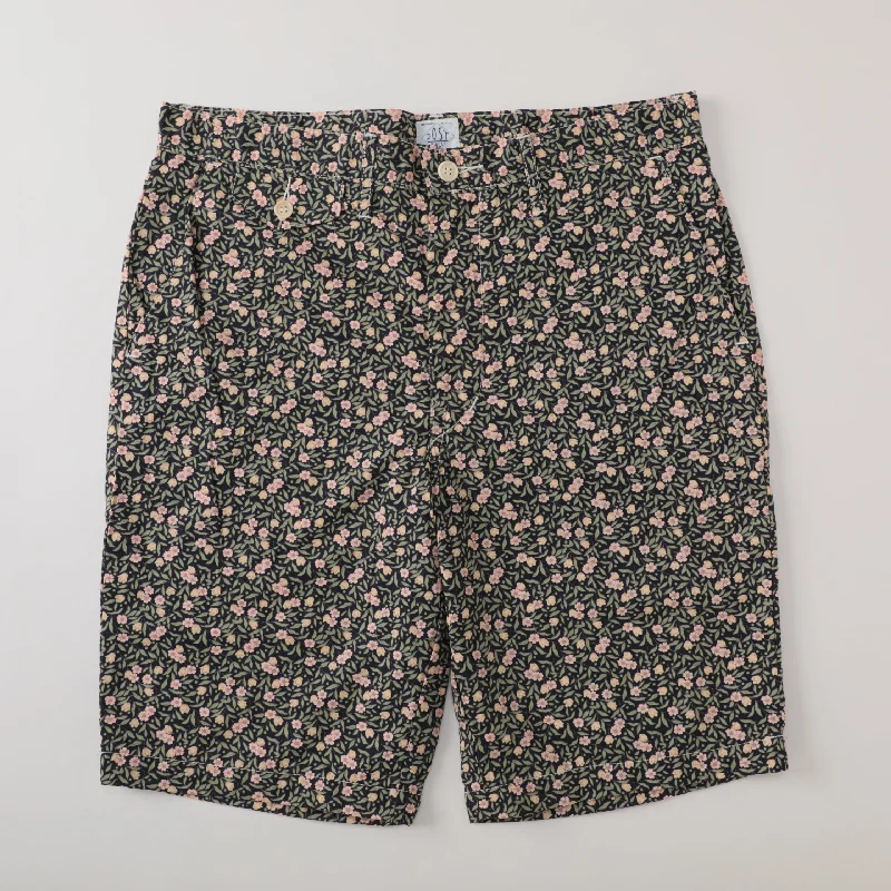 #1374S Menpolini Shorts : flower print broad cloth pts-022 "Dead Stock"