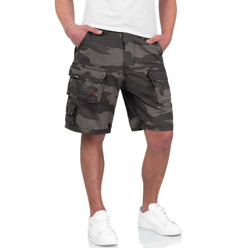 Surplus Mens Trooper Shorts Black Camo