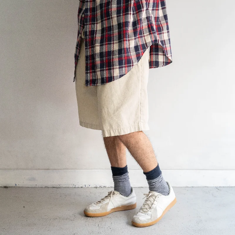 1990s Ralph Lauren off-white color chino shorts ’with waist cord remake'