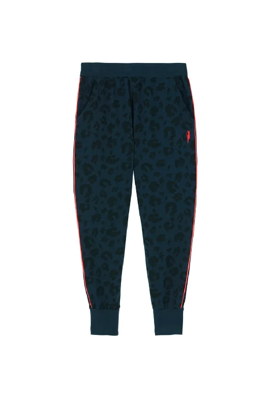 Navy Leopard Cosy Joggers