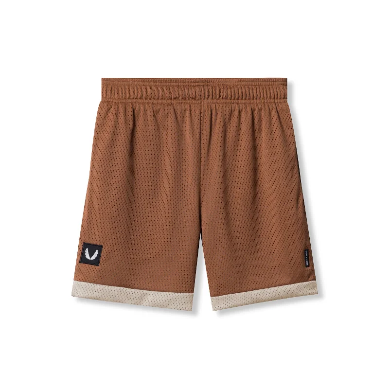 0795. SilverPlus™ Mesh Reversible Short  - Rust/Beige