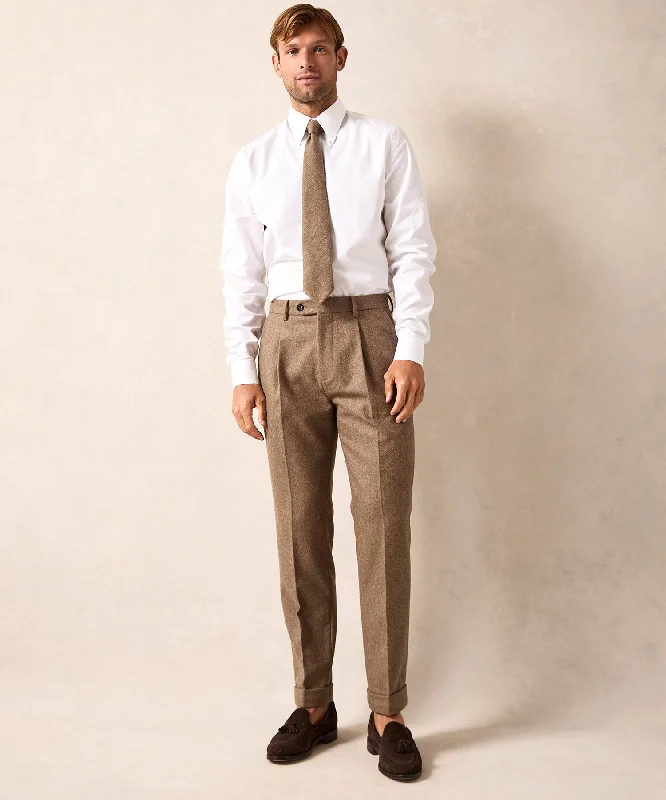 Italian Flannel Madison Trouser in Chestnut