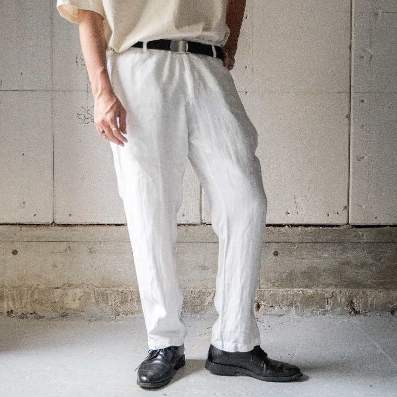 1990-00s white color all linen pants