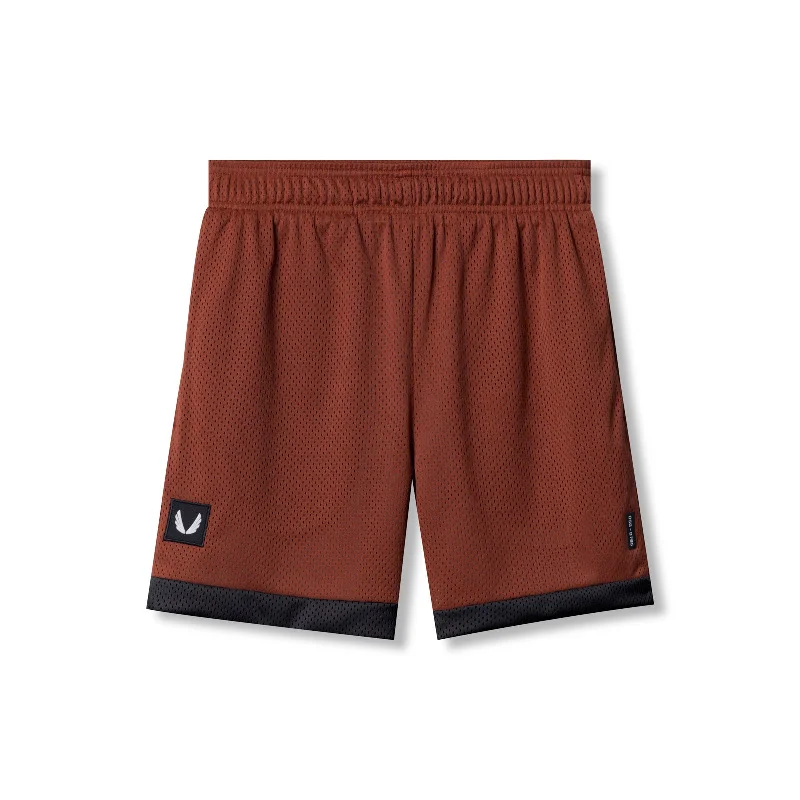 0795. SilverPlus™ Mesh Reversible Short  - Brick/Black